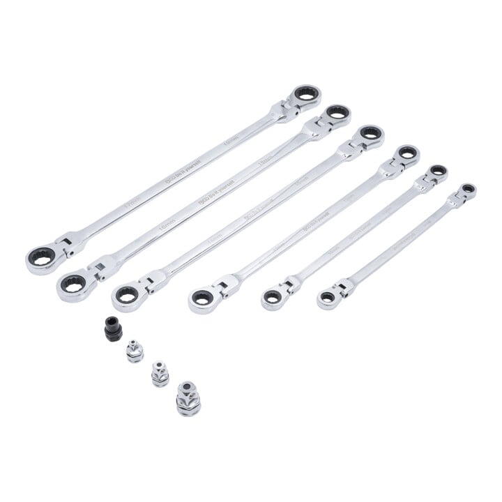 BGS Do it yourself dubbele ratel steeksleutelset SW 8 - 19 mm 10 dlg.