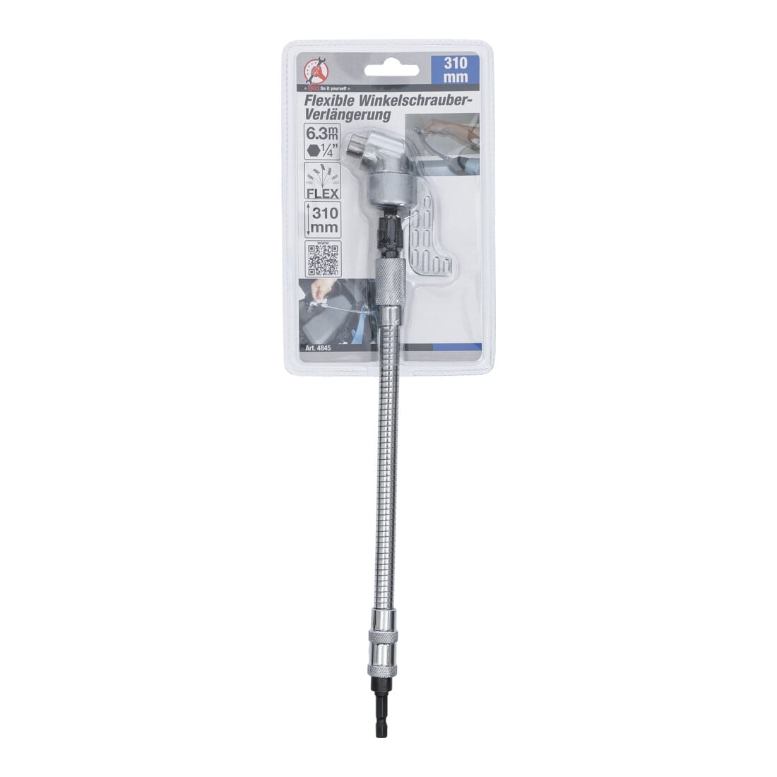 BGS Do it yourself Flexible Winkelschrauber-Verlängerung 4845, 6,3 mm (1/4"), 310 mm