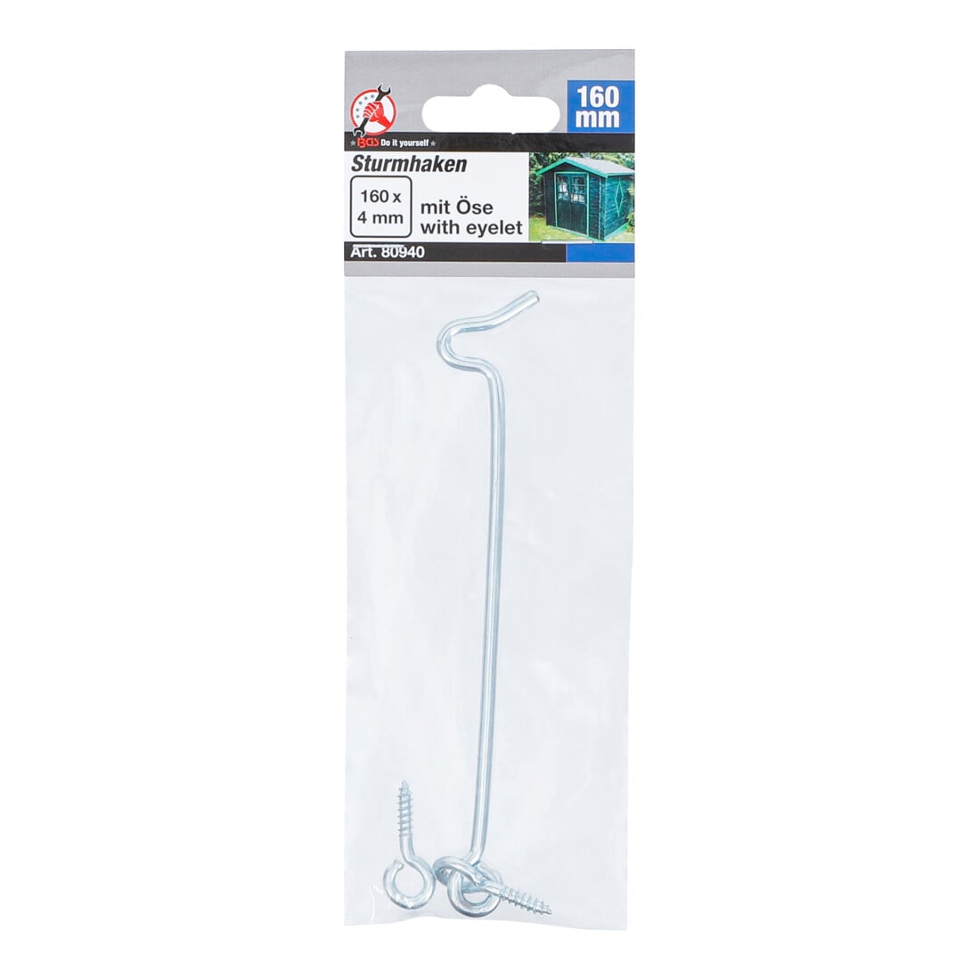 BGS Do it yourself Gancio con occhiello, 4,0 x 160mm