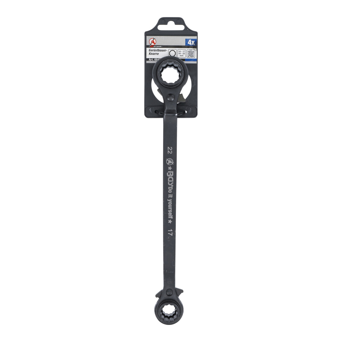 BGS Do it yourself Gerüstbauer-Knarre 4-in-1 SW 14 - 17 - 19 - 22 mm