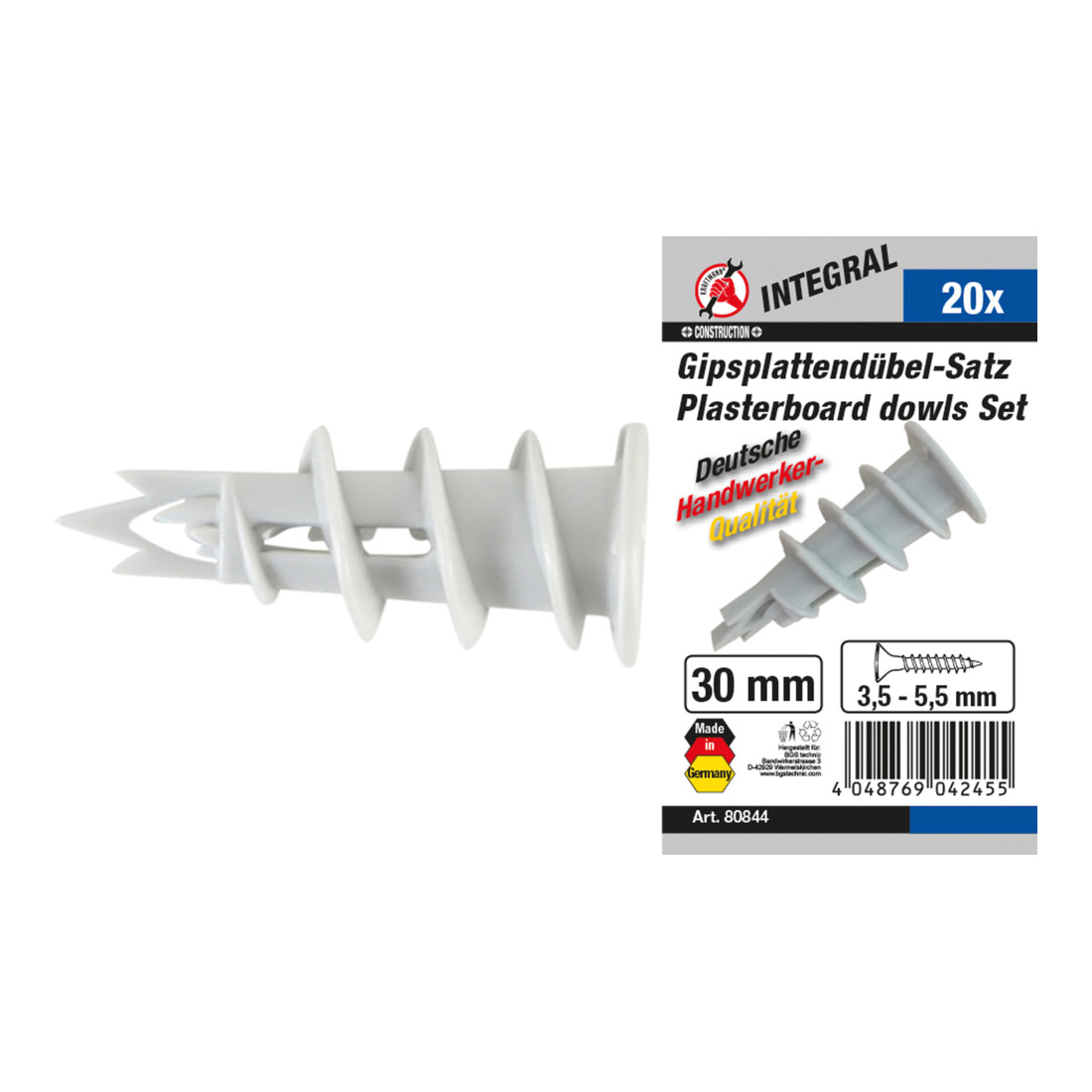 BGS Do it yourself Gipsplattendübel-Sortiment 20-tlg.