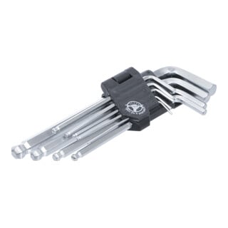 BGS Do it yourself haakse steeksleutelset zeskant/hexagon socket met kogeleinde 1,5 - 10 mm 9 dlg.