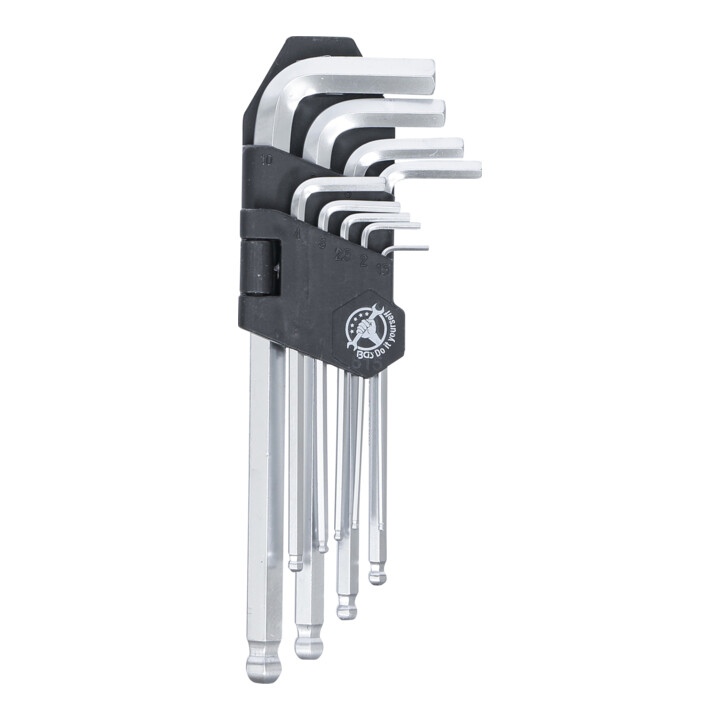 BGS Do it yourself haakse steeksleutelset zeskant/hexagon socket met kogeleinde 1,5 - 10 mm 9 dlg.