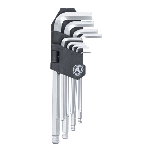 BGS Do it yourself haakse steeksleutelset zeskant/hexagon socket met kogeleinde 1,5 - 10 mm 9 dlg.