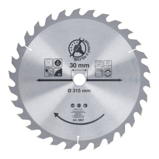 BGS Do it yourself hardmetalen cirkelzaagblad Ø 315 x 30 x 3,0 mm 30 tanden