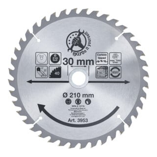 BGS Do it yourself Hartmetall-Kreissägeblatt Ø 210 x 30 x 2,6 mm 40 Zähne