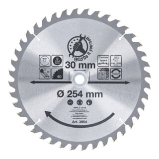 BGS Do it yourself Hartmetall-Kreissägeblatt Ø 254 x 30 x 3,2 mm 40 Zähne
