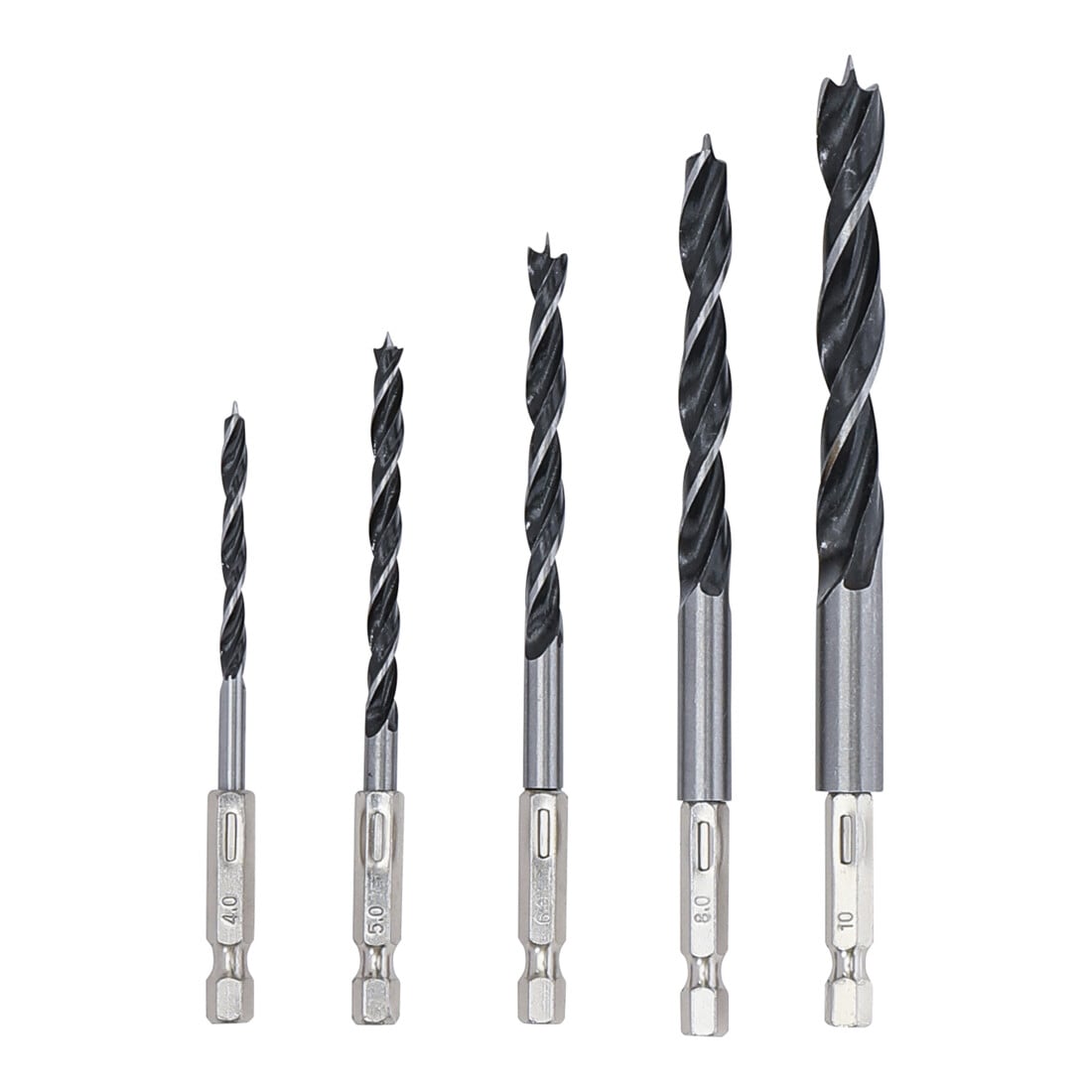 BGS Do it yourself houtboor set 4 - 10 mm zeskant aandrijving 5 dlg.