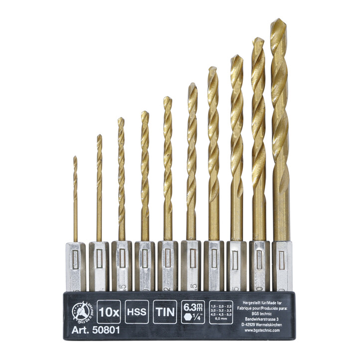 BGS Do it yourself HSS-Bohrer-Satz titan-nitriert 1,5 - 6 mm 10-tlg.