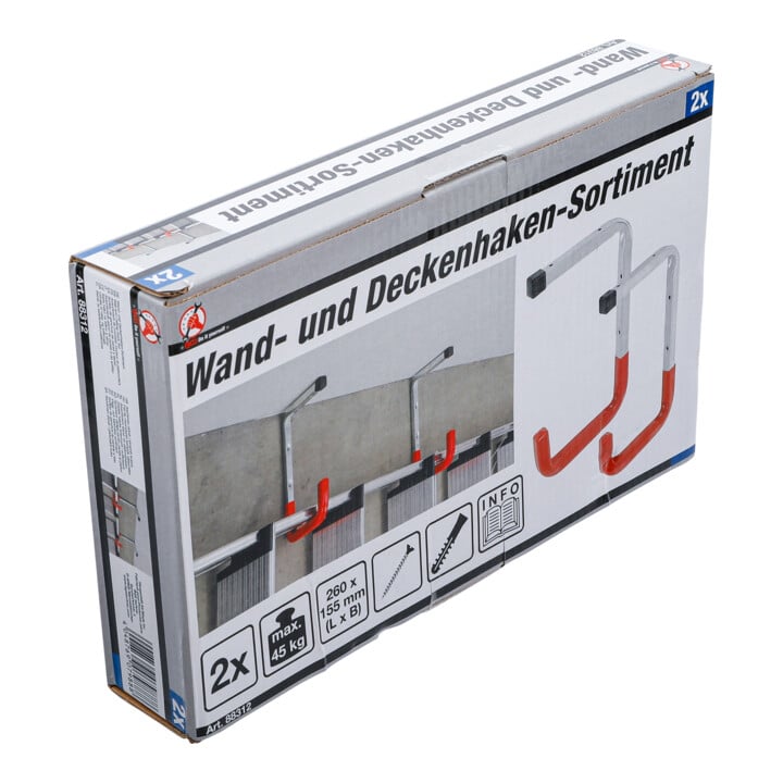 BGS Do it yourself jeu de crochets muraux et de plafond 2 pcs.