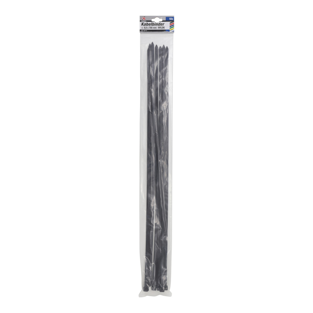 BGS Do it yourself Kabelbinder-Sortiment 80773, schwarz, 8,0 x 700 mm, 10-tlg.