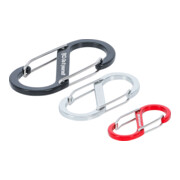 BGS Do it yourself Karabinerhaken-Sortiment mit Doppelöffnung 85783, Aluminium, 3-tlg.-1
