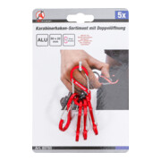 BGS Do it yourself Karabinerhaken-Sortiment mit Doppelöffnung 85785, Aluminium, 5-tlg.-5