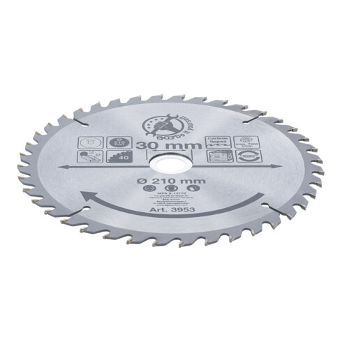 BGS Do it yourself Lama circolare in metallo duro Ø210x30x2,6mm, 40 denti