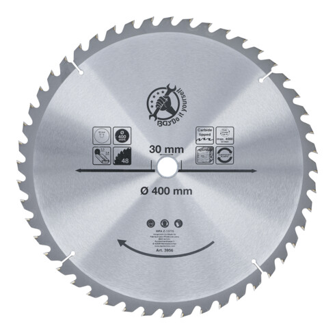 BGS Do it yourself Lama circolare in metallo duro Ø400x30x3,2mm, 36 denti