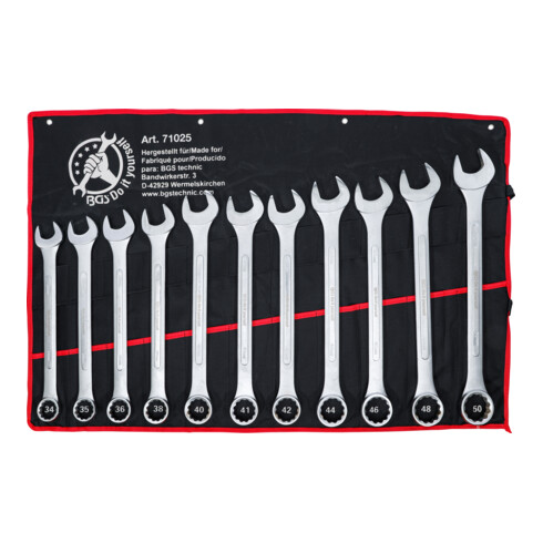 BGS Do it yourself Maul-Ringschlüssel-Satz 71025, XXL, SW 34 - 50 mm, 11-tlg.