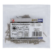 BGS Do it yourself Mehrzweckschrauben 80990, T-Profil (für TX) T10, 3,0 x 20 mm, 260 Stück-4