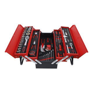 BGS Do it yourself metalen gereedschapskoffer incl. gereedschap assortiment 86 dlg.