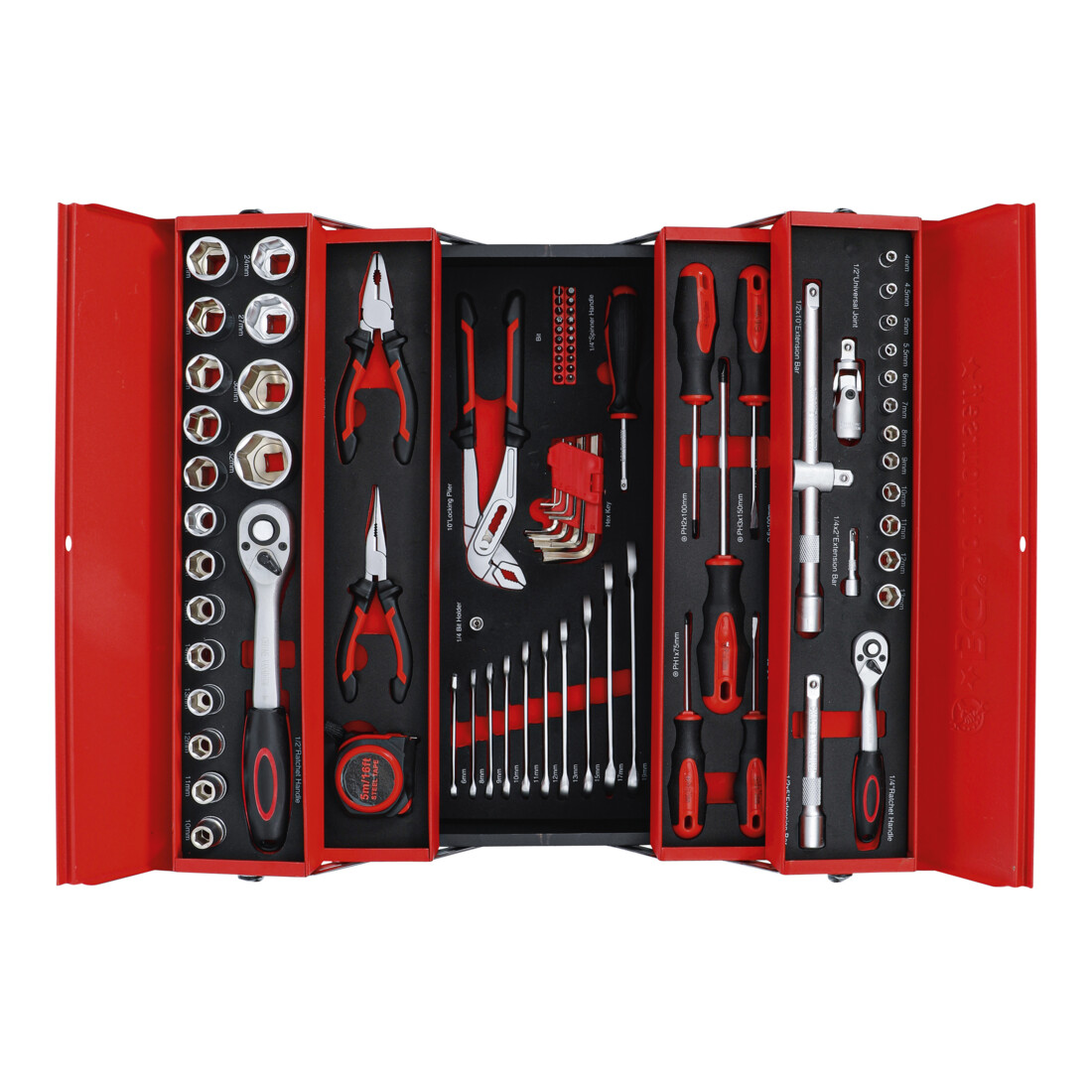 BGS Do it yourself Metall-Werkzeugkoffer inkl. Werkzeug-Sortiment 86-tlg.