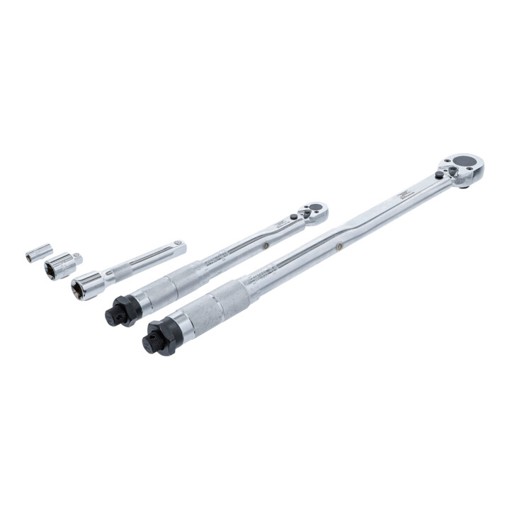 BGS Do it yourself momentsleutelset uitwendig vierkant 6,3 mm (1/4") 5 - 25 Nm, 12,5 mm (1/2") 28 - 210 Nm 5-delig.
