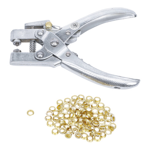 BGS Do it yourself Pinza per occhielli con 100 occhielli tondi, 5mm 180mm