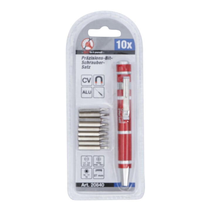 BGS Do it yourself precisie bit schroevendraaier set 10 delig.