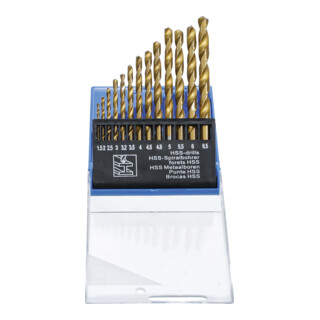 BGS Do it yourself Punte elicoidali HSS in titanio nitrurato, 1,5-6,5mm, 13pz.