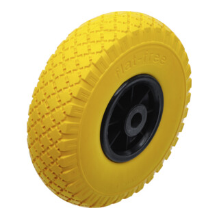 BGS Do it yourself Ruota per carriola/carrello, PU, giallo/nero, 260mm