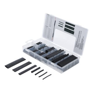 BGS Do it yourself Schrumpfschlauch-Sortiment 88184, schwarz, 126-tlg.