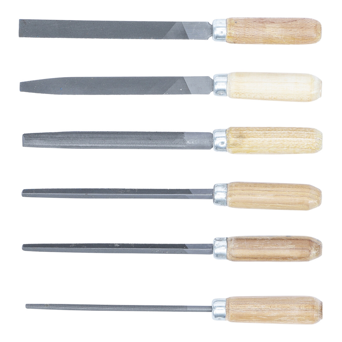 BGS Do it yourself Serie di lime, manico in legno, 100mm, 6pz.