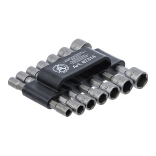 BGS Do it yourself Set di bit per chiavi a bussola, azionamento quadro esterno 6,3mm (1/4") metrico + pollici, 14pz.