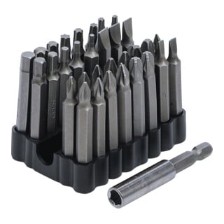 BGS Do it yourself Set di bit per viti di bloccaggio, azionamento esagono esterno 6,3mm, 33pz.