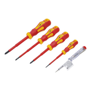 BGS Do it yourself Set di cacciaviti per elettricisti VDE a intaglio / a croce, 5pz.