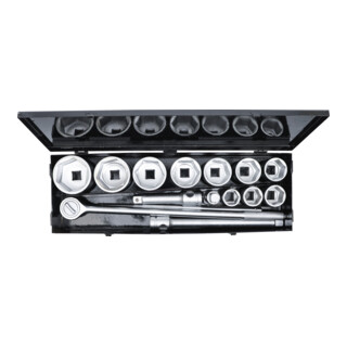 BGS Do it yourself Set di chiavi a bussola, azionamento 25mm, apertura 36x80mm, 15pz.