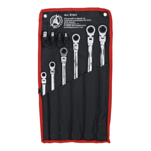 BGS Do it yourself Set di chiavi a giunto a doppio cricchetto, apertura 8-19mm, 10pz.