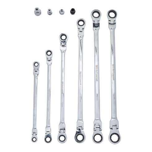BGS Do it yourself Set di chiavi a giunto a doppio cricchetto, apertura 8-19mm, 10pz.