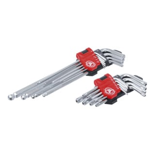 BGS Do it yourself Set di chiavi angolari con profilo a T lungo (per TX) T10-T50 / esagono incassato 1,5-10mm 18pz.