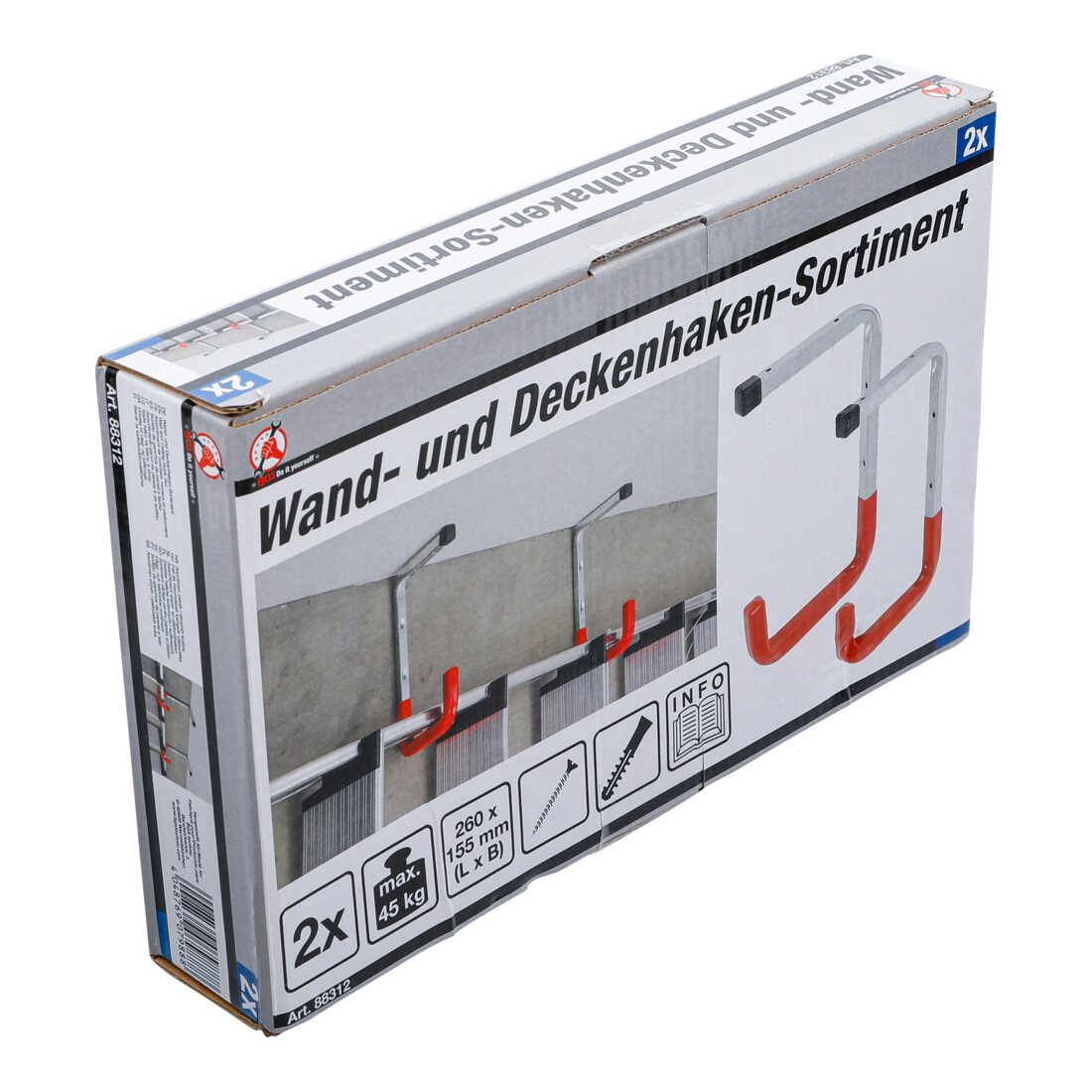 BGS Do it yourself Set di ganci da parete e da soffitto, 2pz.