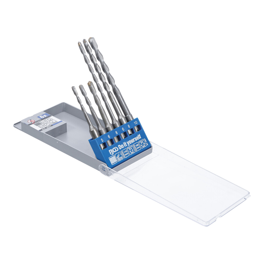 BGS Do it yourself Set di punte per trapano e scalpello a percussione, gambo SDS, punta in metallo duro 5-10mm, 6pz.