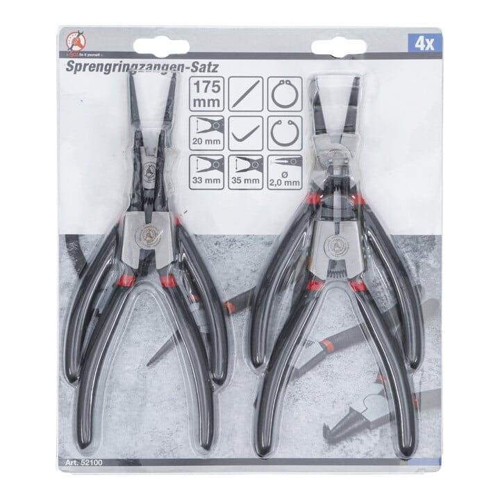 BGS Do it yourself Sprengringzangen-Satz 175 mm 4-tlg.