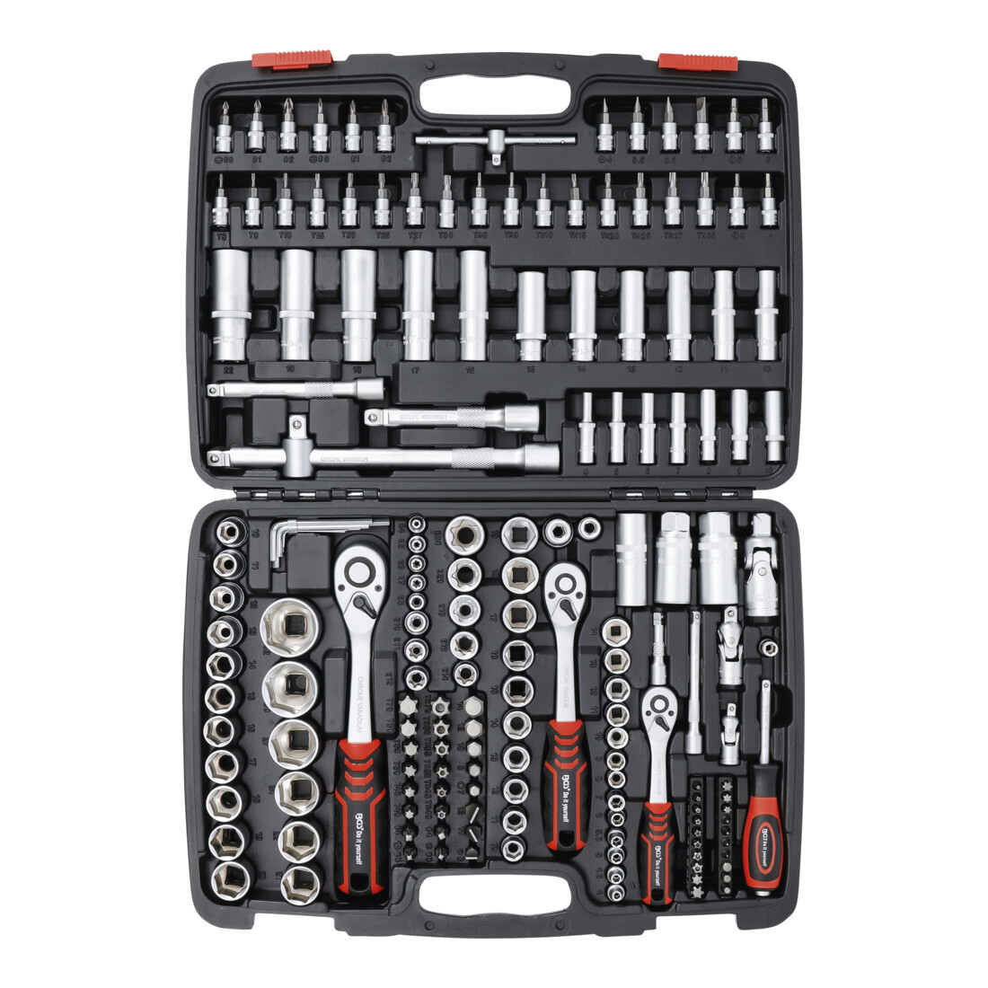 BGS Do it yourself Steckschlüssel-Satz Antrieb 6,3 mm (1/4 Zoll) / 10 mm (3/8 Zoll) / 12,5 mm (1/2 Zoll) 172 teilig
