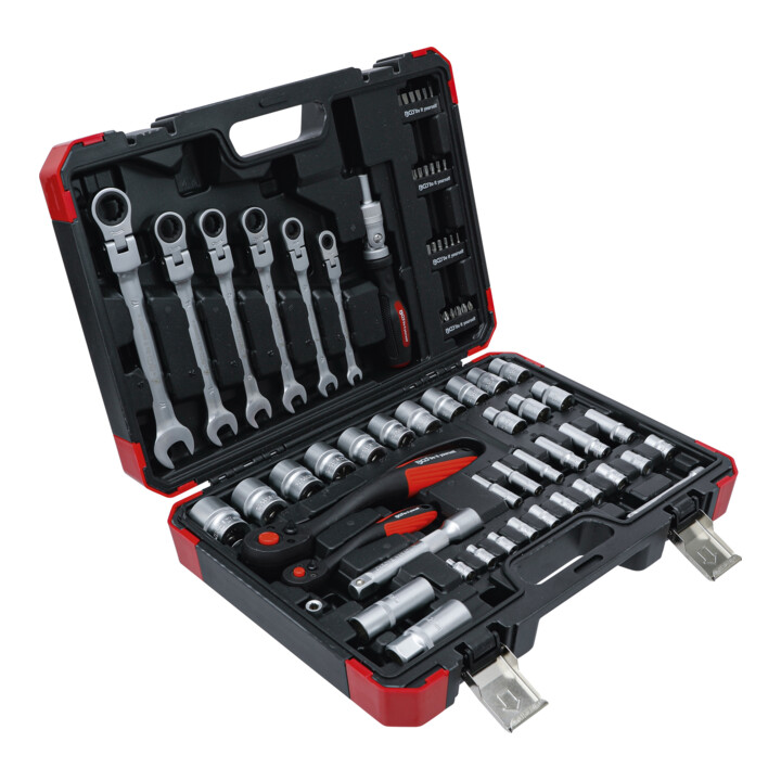 BGS Do it yourself Steckschlüssel-Satz Antrieb 6,3 mm (1/4 Zoll) / 12,5 mm (1/2 Zoll) 68 teilig