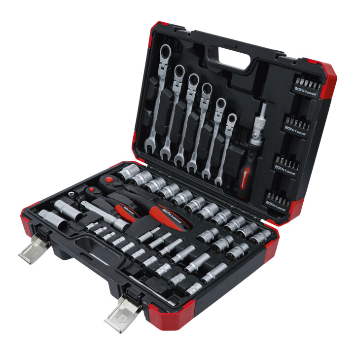 BGS Do it yourself Steckschlüssel-Satz Antrieb 6,3 mm (1/4 Zoll) / 12,5 mm (1/2 Zoll) 68 teilig