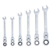 BGS Do it yourself steek-ringratelsleutelset flexibele koppen inch maten SW 1/4" - 9/16" 6 delig.-3
