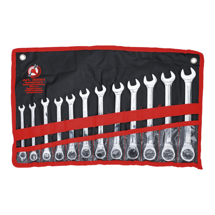 BGS Do it yourself steek-ringratelsleutelset SW 8 - 19 mm 1,5 kg 12 dlg.