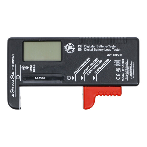 BGS Do it yourself Tester digitale per batterie, 1,5 V / 9 V