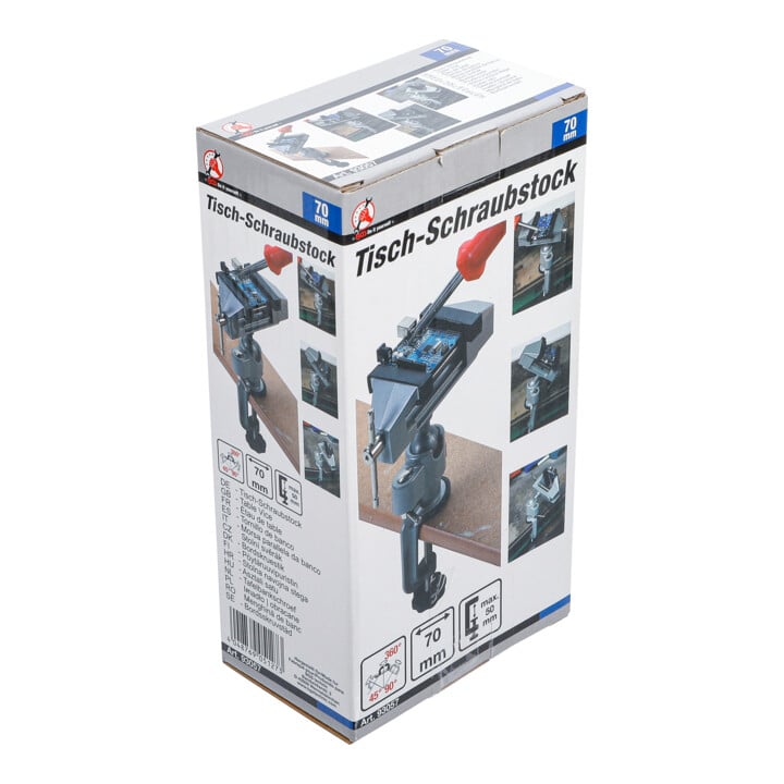 BGS Do it yourself Tisch-Schraubstock 93057, schwenkbar, Backen 70 mm