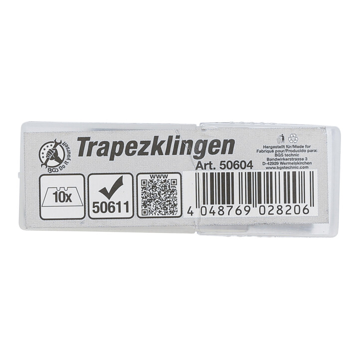 BGS Do it yourself Trapezklingen-Satz 50604, für Art. 50611, 10-tlg.