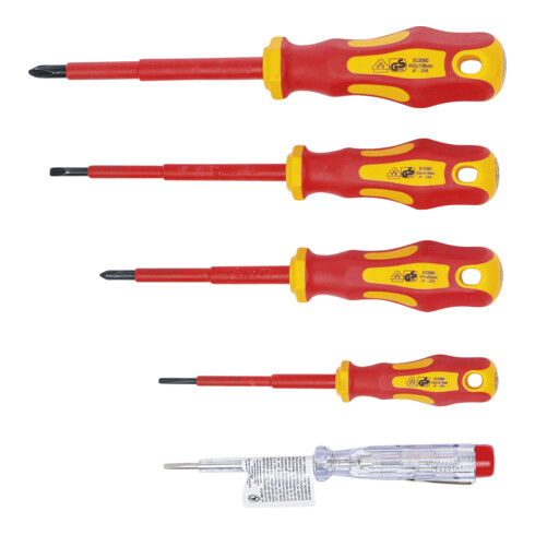 BGS Do it yourself VDE-Elektriker-Schraubendreher-Satz Schlitz/Kreuzschlitz 5-tlg.