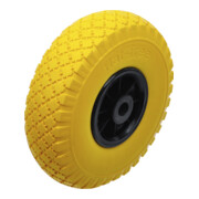 BGS Do it yourself wiel voor kruiwagen/bollard truck PU, geel/zwart 260 mm